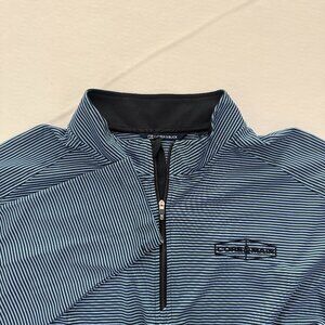 Cutter & Buck Mens Sz XL Blue Striped Quarter-Zip Golf Tennis Pullover Core&Main